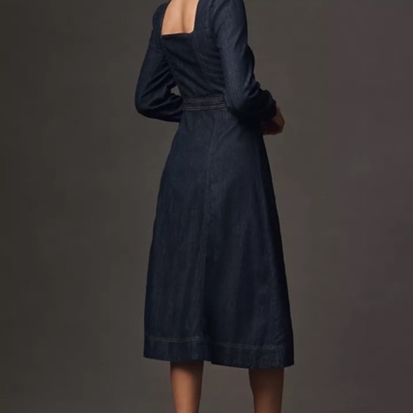 REFORMATION Celeste Denim Midi Dress In Liffey - Size 10 Like New - Picture 5 of 5